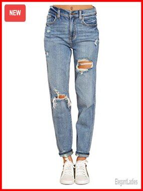 Boyfriend Jeans for Women Stretch High Waisted Ripped Distressed Denim Pants